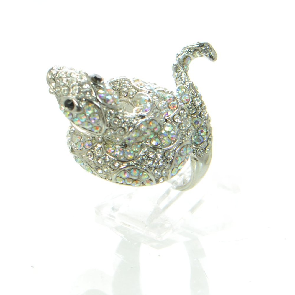 Kirks Folly Crystal Snake Ring